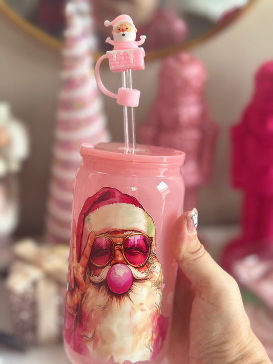 Santa Bow Pink Plastic Tumblr