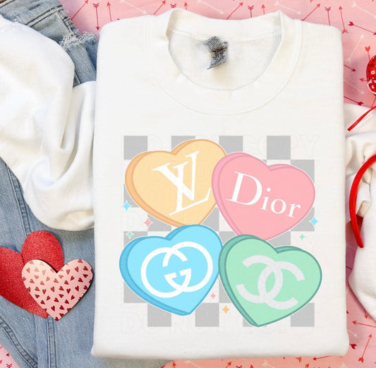 Checkered Fashion Hearts Sweatshirt