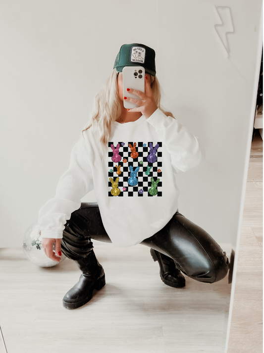 Checkered Glitter bunnies