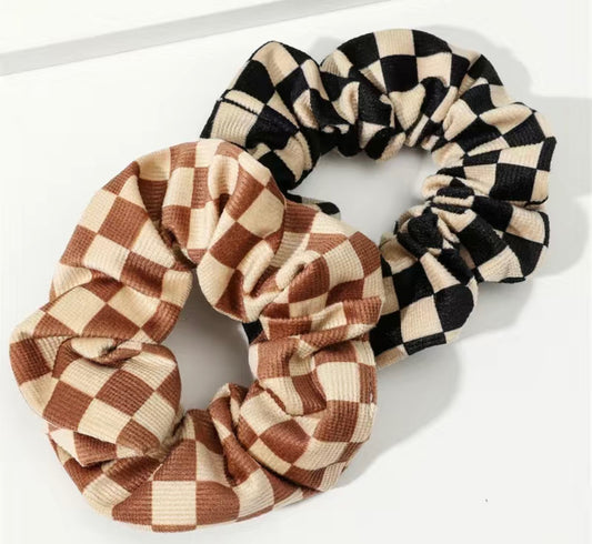Checkered Hair Scrunchies